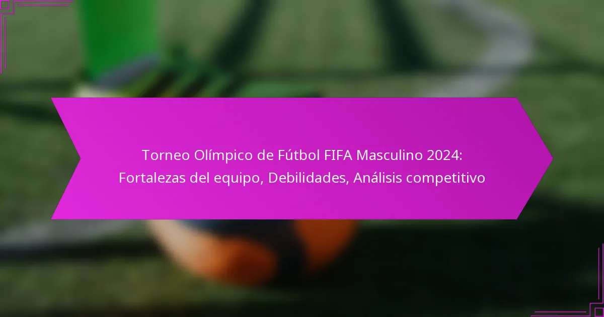Torneo Olímpico de Fútbol FIFA Masculino 2024: Fortalezas del equipo, Debilidades, Análisis competitivo