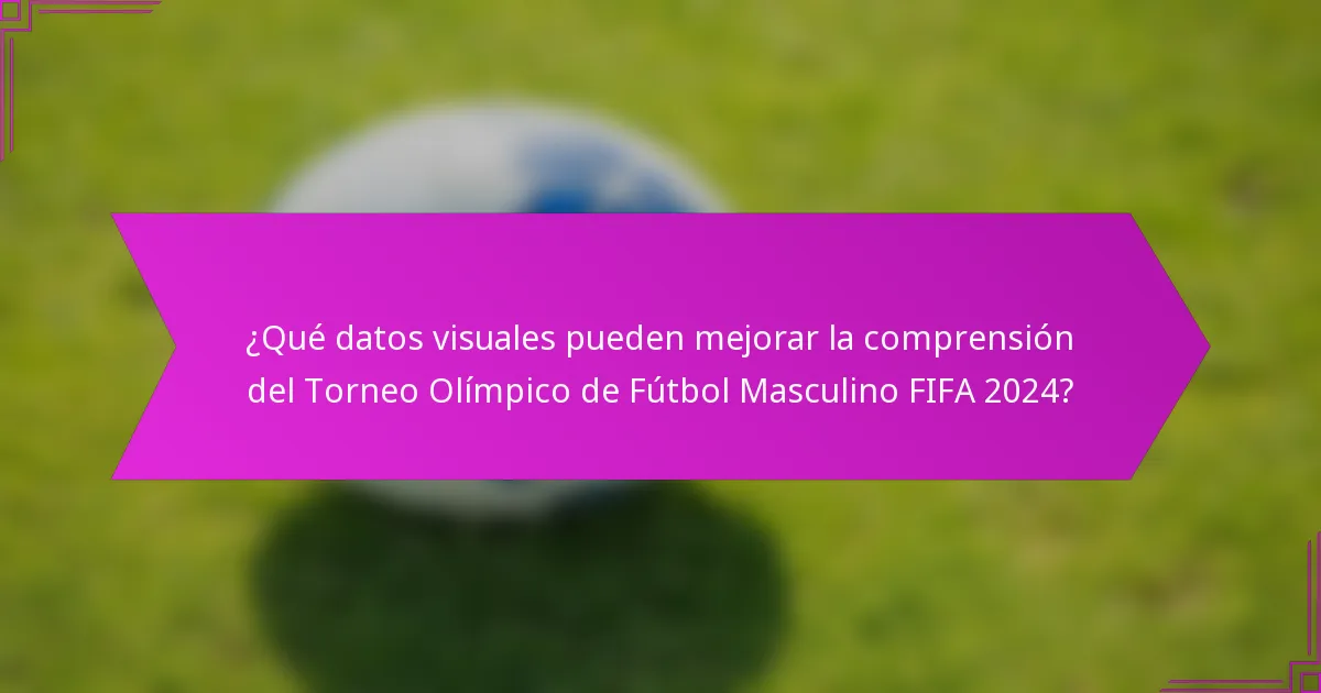¿Qué datos visuales pueden mejorar la comprensión del Torneo Olímpico de Fútbol Masculino FIFA 2024?